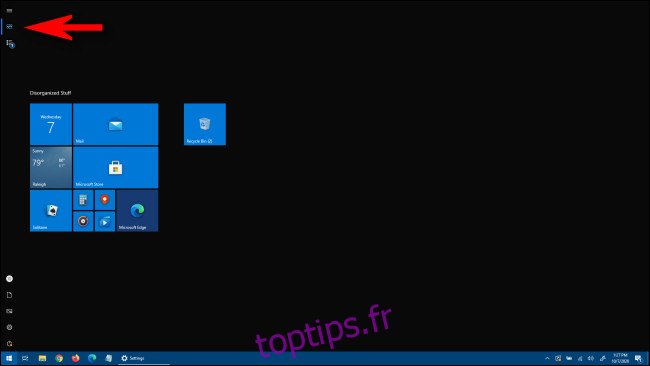 Un menu Démarrer en plein écran dans Windows 10