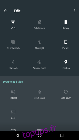 zone de notifications android modifier