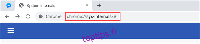 URL des composants internes du système Chromebook