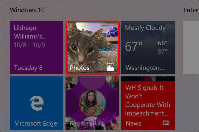 Windows 10 Sélectionnez l'application Photos