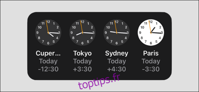 Clock App World Clock Widget pour iPhone