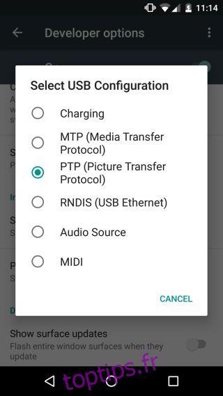 connexion android-6-usb
