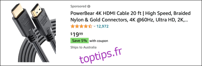 Câble HDMI sur Amazon