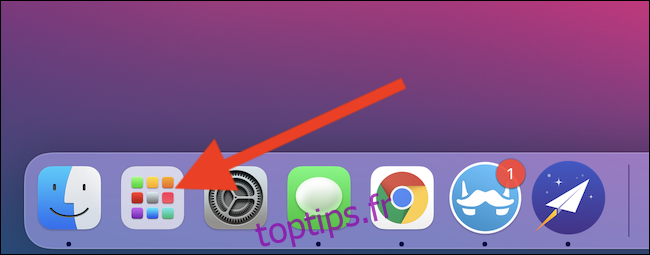 Cliquez sur le bouton Launchpad dans le dock de votre Mac