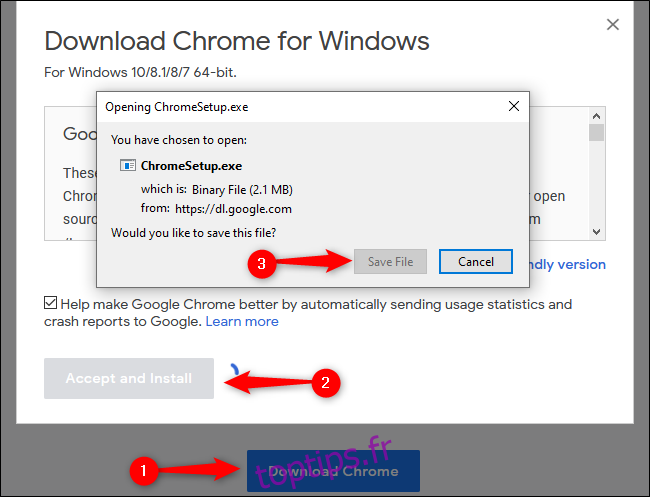 Windows 10 Téléchargement de Chrome