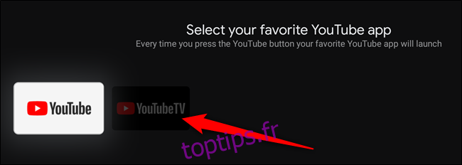 Sélectionnez l'application YouTube à laquelle vous souhaitez associer le bouton