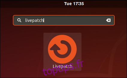 L'icône Livepatch