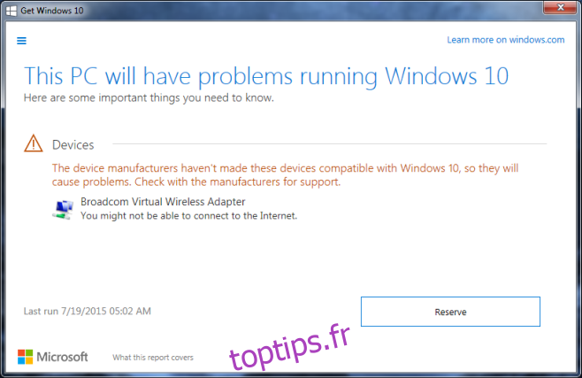 Obtenez la compatibilité Windows 10