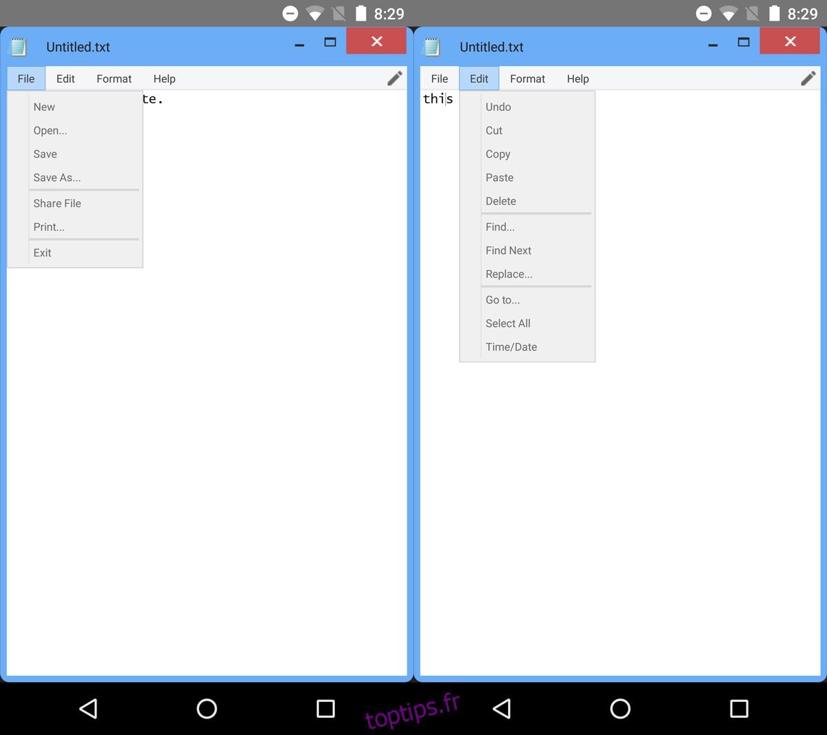 Obtenez l'application Windows Notepad sur Android - toptips.fr