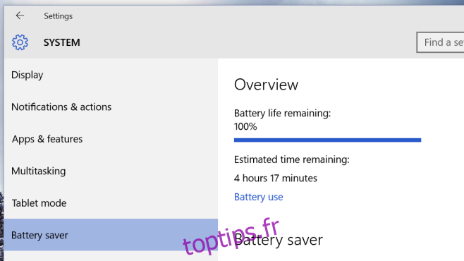 Comment vérifier quelles applications consomment le plus de batterie sous Windows 10