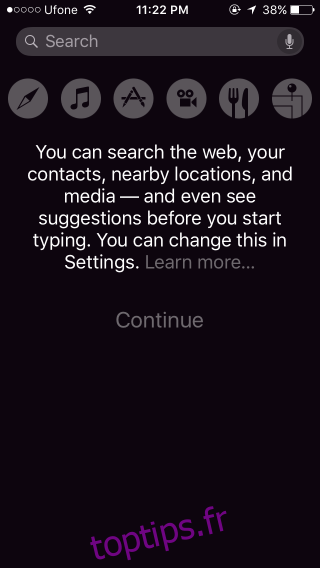 Comment exclure des applications de la recherche Spotlight dans iOS 9