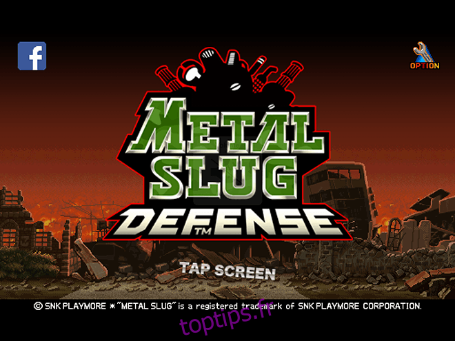 Metal Slug Defense - Écran d'ouverture