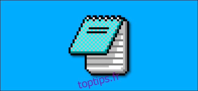 L'icône du bloc-notes Windows 95