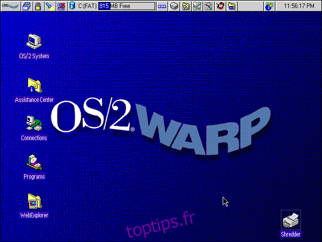 Le bureau IBM OS / 2 Warp 4. 
