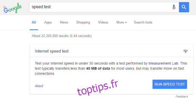 test de vitesse google