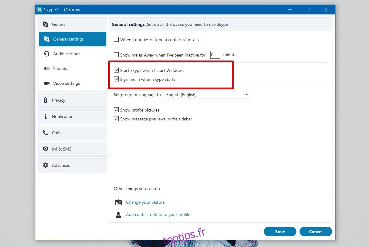 Comment arrêter la connexion à Skype automatiquement sous Windows 10