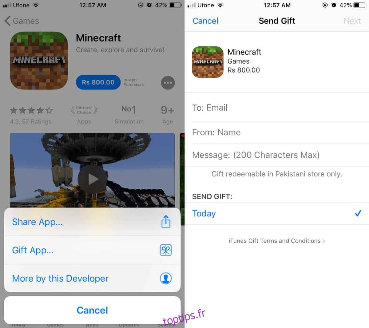 Comment envoyer des cadeaux depuis l’App Store sur iOS