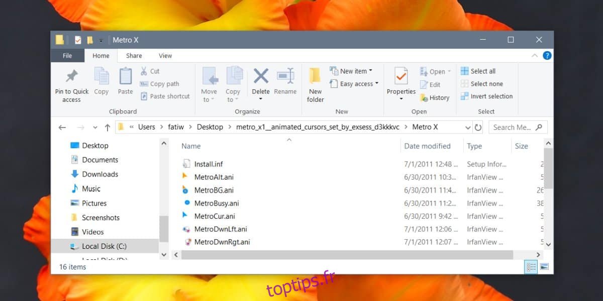 Comment changer une face de curseur particulière sous Windows 10
