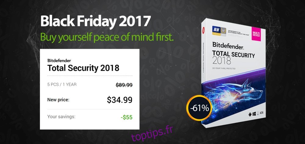 Bitdefender TOTAL Security 2018 - Offres du Black Friday