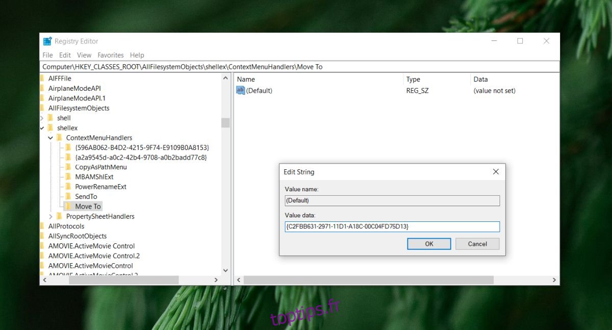 Comment ajouter les options de menu contextuel «  Déplacer vers  » et «  Copier vers  » sous Windows 10