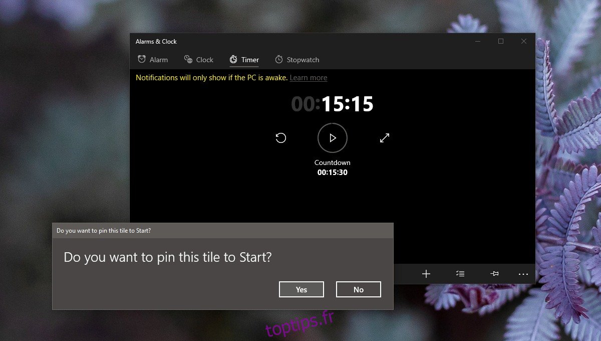 Comment ajouter une minuterie sur Windows 10
