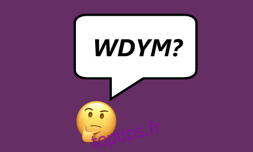 Que signifie WDYM?