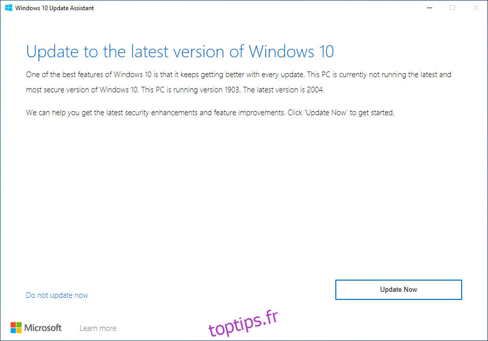 Assistant de téléchargement Windows 10