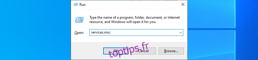 Windows 10 montre comment exécuter services.msc