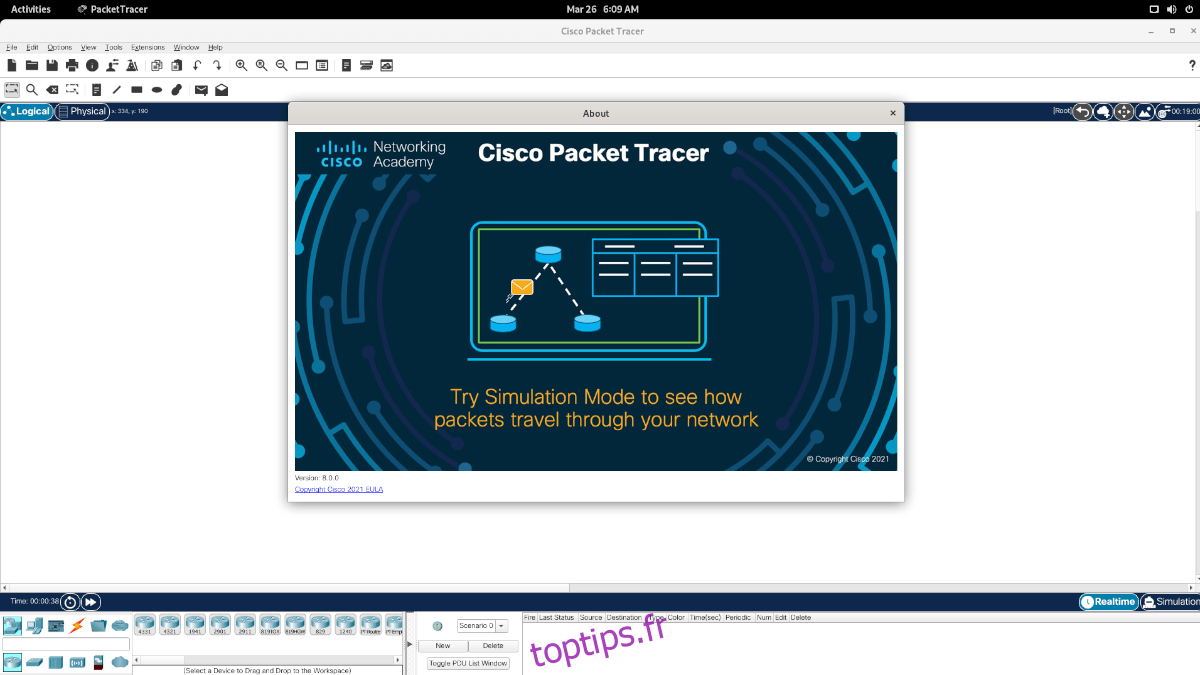Cisco Packet Tracer sur Linux