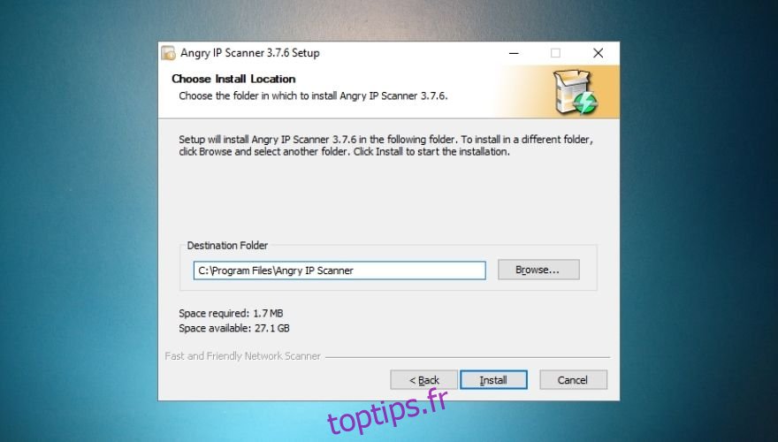 Installation de Angry IP Scanner sous Windows