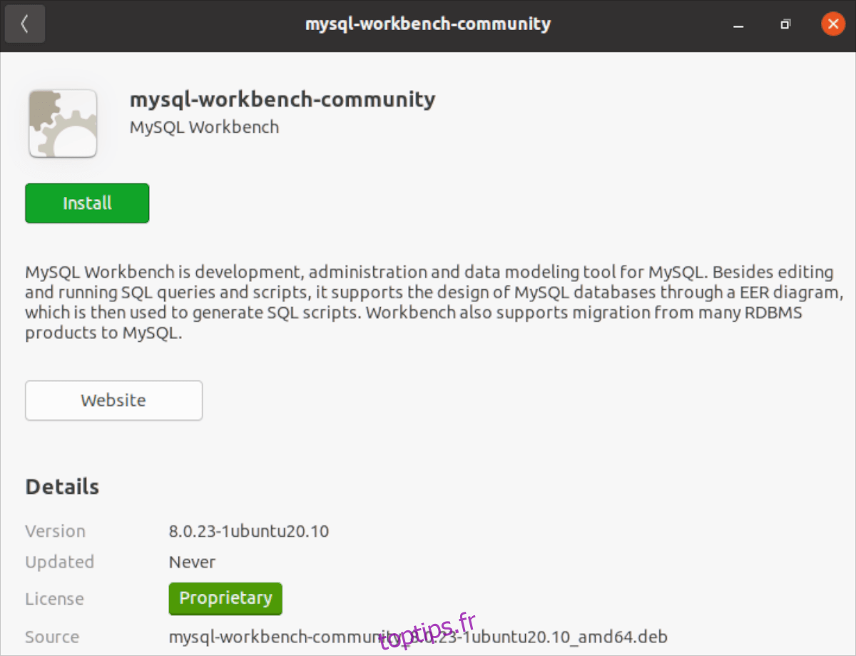 MySQL Workbench sur Ubuntu