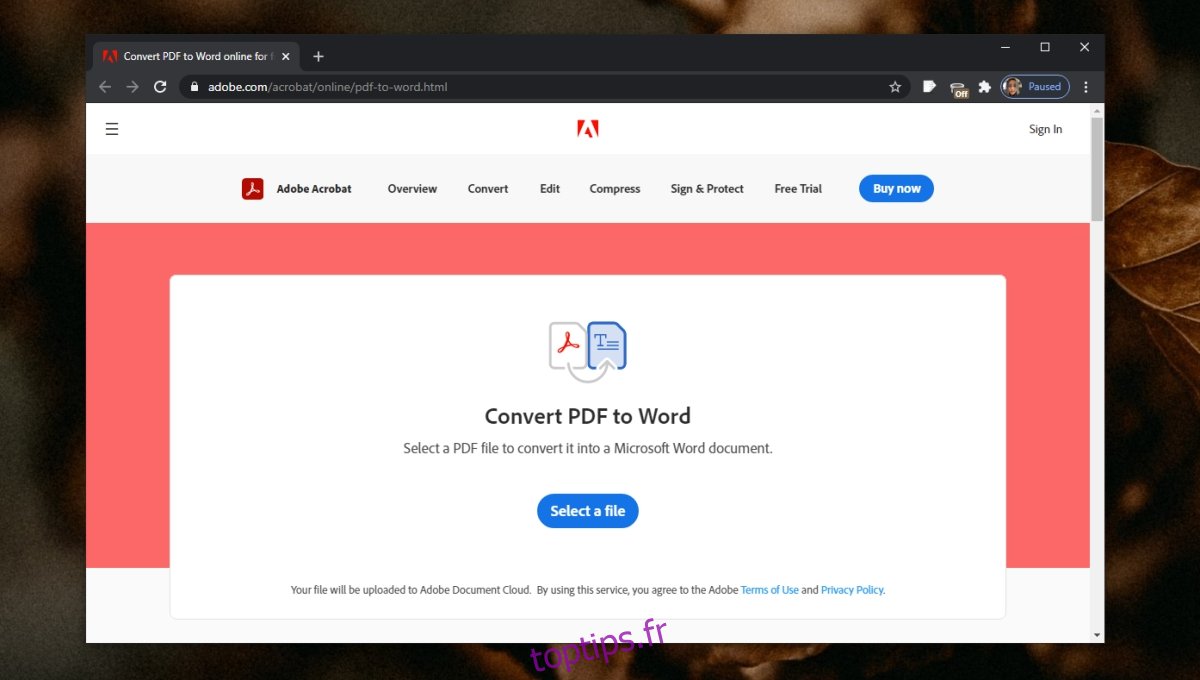 difficulté à convertir votre PDF en Word