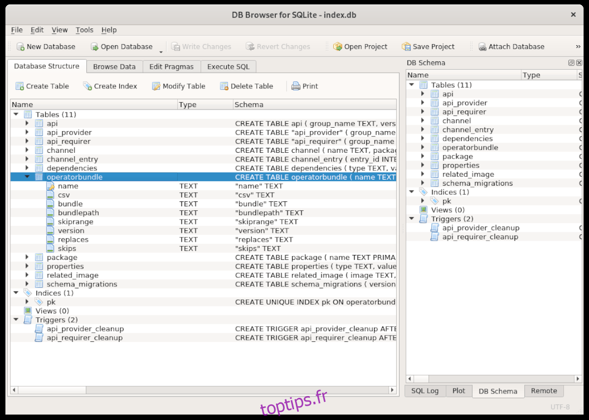 Navigateur SQLite sur Linux