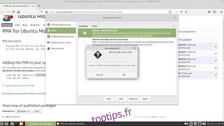 Данный ppa не поддерживает focal linux mint