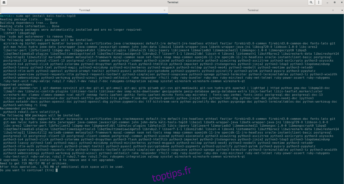 Comment installer des applications Kali Linux dans Debian