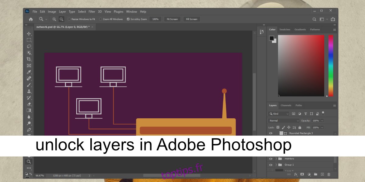 déverrouiller les calques dans Adobe Photoshop