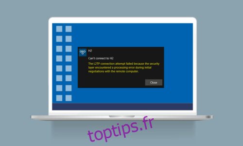 Correction de l’erreur d’échec de la tentative de connexion L2TP sous Windows 10