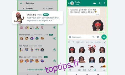 Comment créer et envoyer des avatars WhatsApp