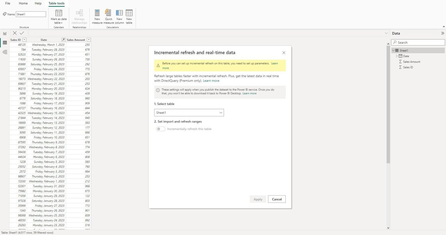 Power bi incrementielle